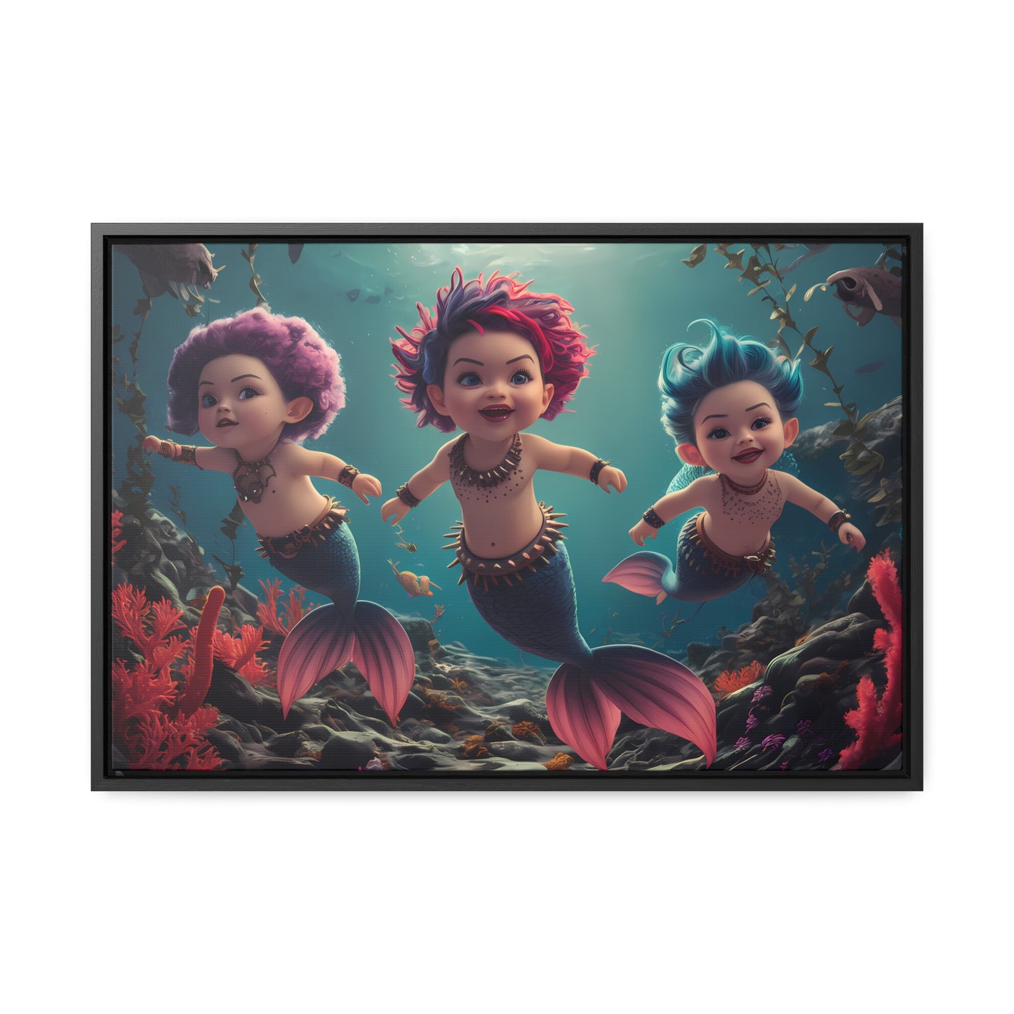 Aquatic Mischief - Gallery Canvas Wraps, Horizontal Frame