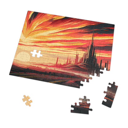 Crimson Horizon: City of the Future - Jigsaw Puzzle (30, 110, 252, 500,1000-Piece)