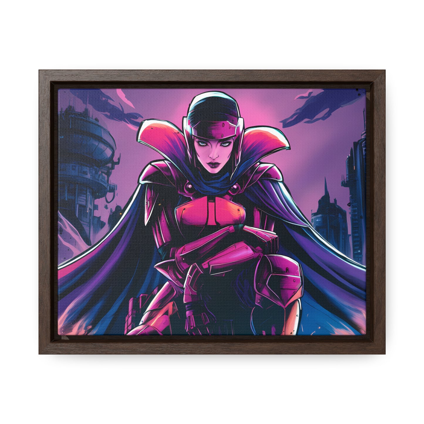 Guardian of the Neon Empire - Gallery Canvas Wraps, Horizontal Frame