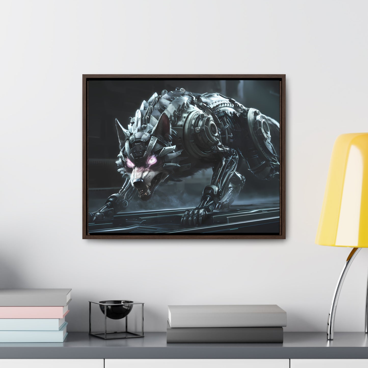 Cybernetic Alpha Wolf - Gallery Canvas Wraps, Horizontal Frame