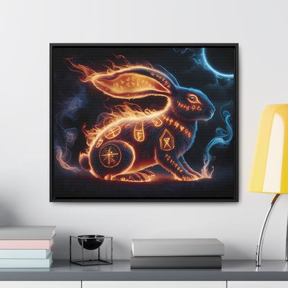 Runic Flame Rabbit - Gallery Canvas Wraps, Horizontal Frame