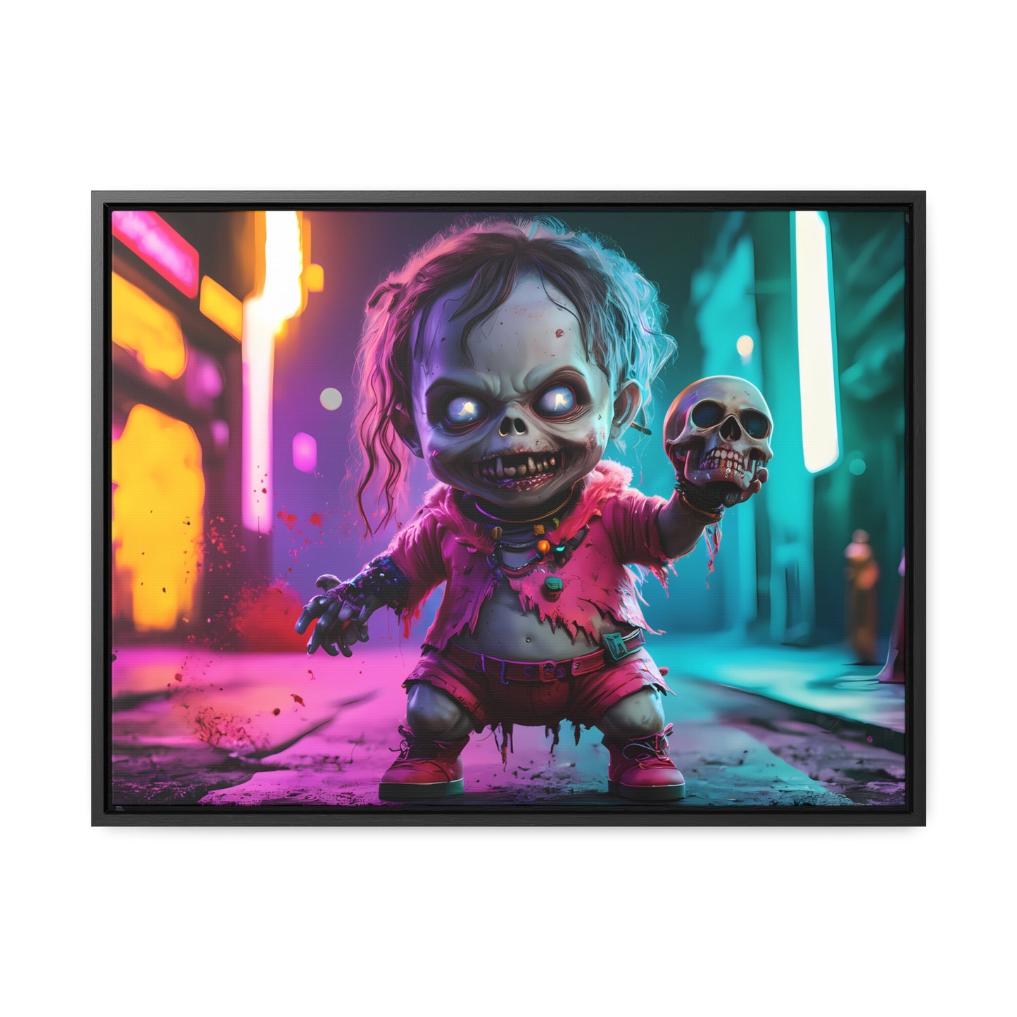 Nightmare in Neon City - Gallery Canvas Wraps, Horizontal Frame