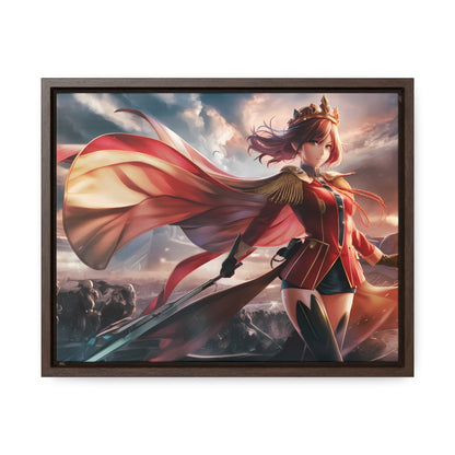 "Crimson Empress: Battle's Edge" - Gallery Canvas Wraps, Horizontal Frame