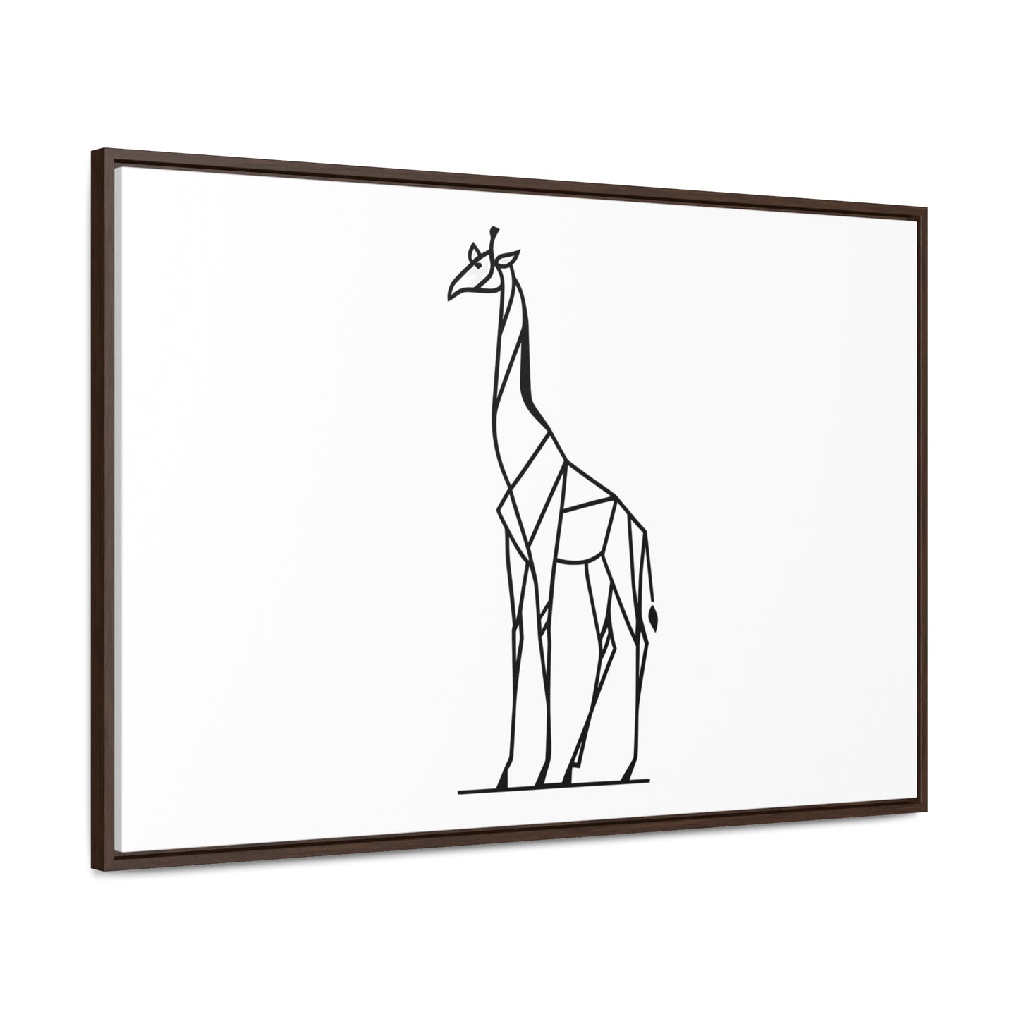 Geometric Giraffe Silhouette - Gallery Canvas Wraps, Horizontal Frame