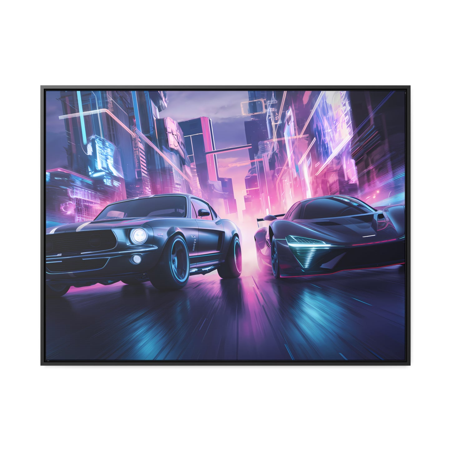 Neon Speed Duel - Gallery Canvas Wraps, Horizontal Frame