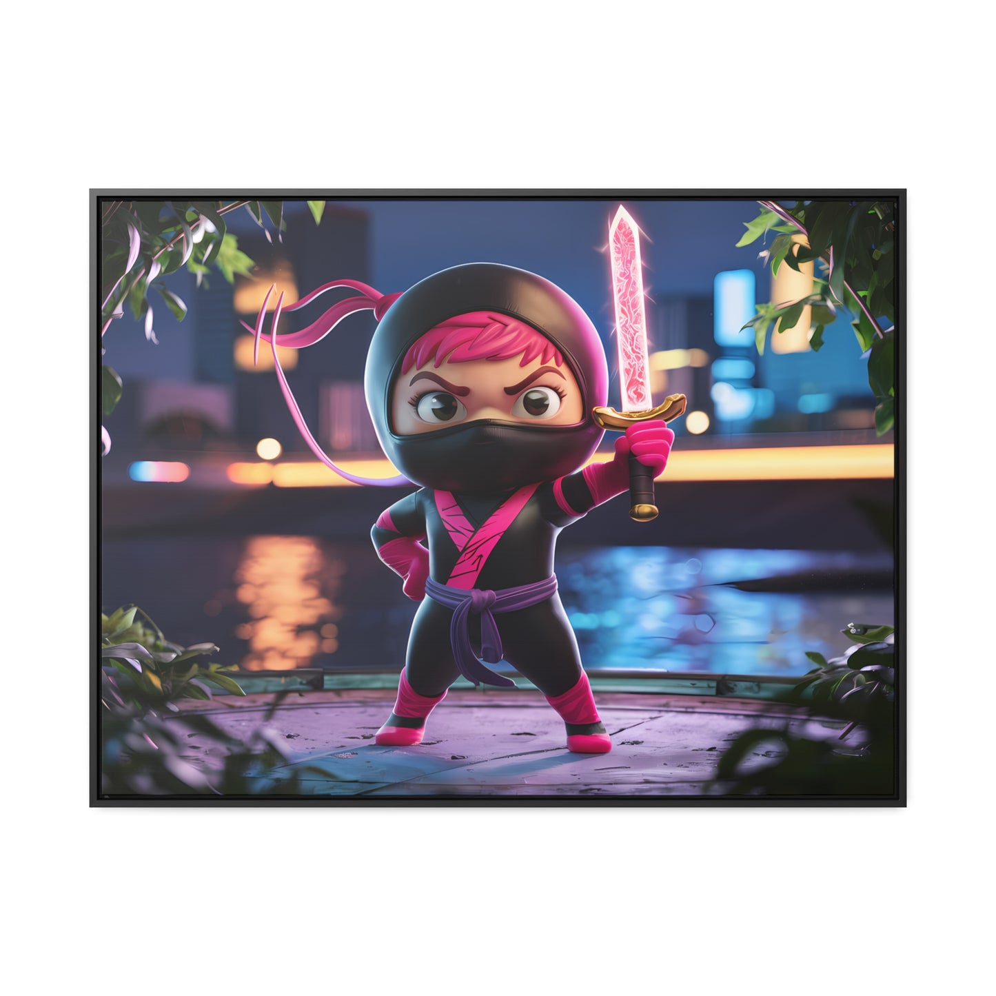 Blade of the Pink Ninja - Gallery Canvas Wraps, Horizontal Frame