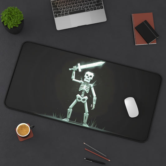 Geometric Skeleton Swordsman - Desk Mat