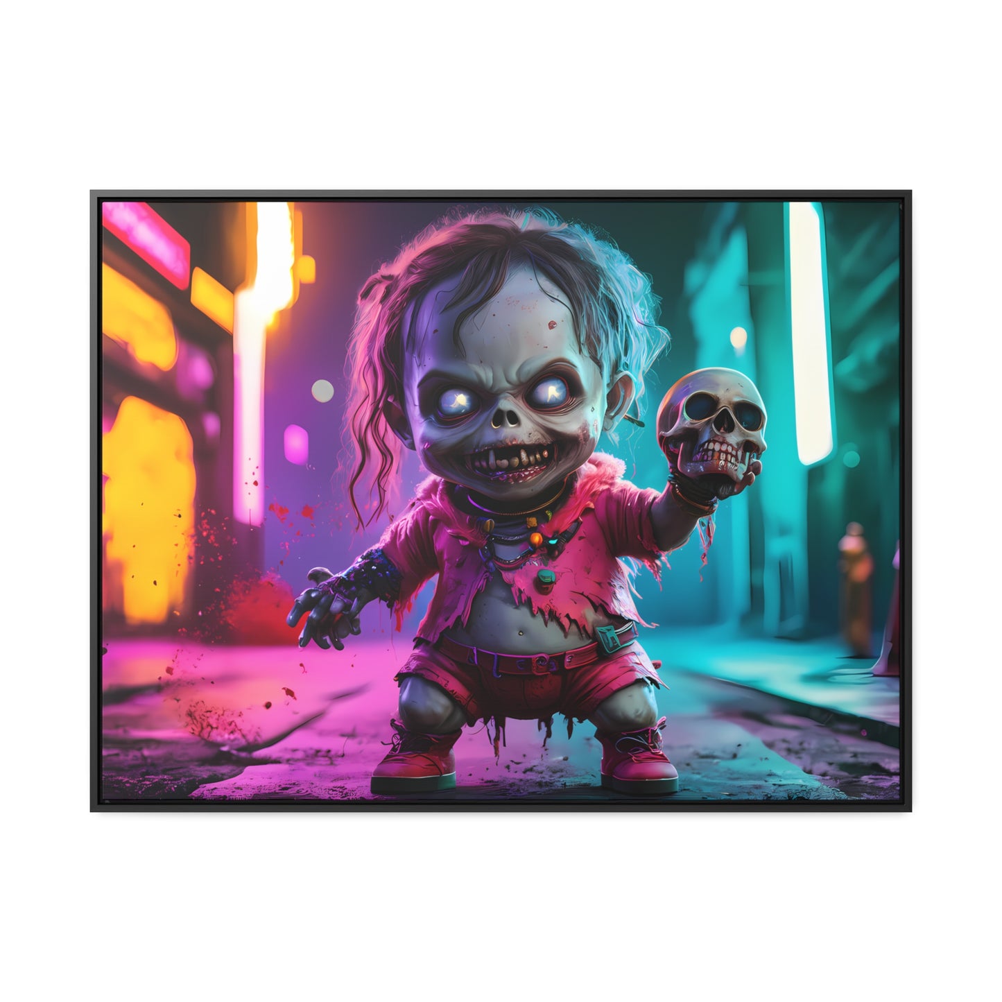 Nightmare in Neon City - Gallery Canvas Wraps, Horizontal Frame