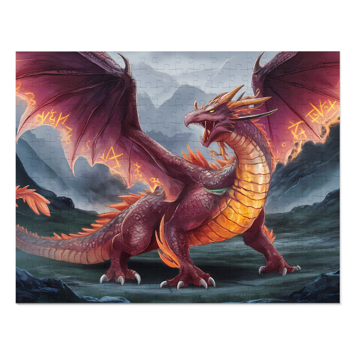 Flamebound Sentinel of the Ancient Peaks - Jigsaw Puzzle (30, 110, 252, 500,1000-Piece)