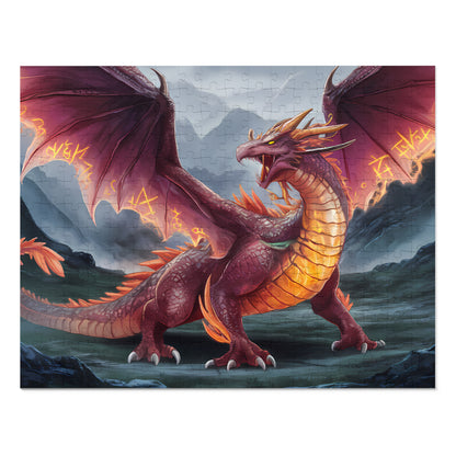 Flamebound Sentinel of the Ancient Peaks - Jigsaw Puzzle (30, 110, 252, 500,1000-Piece)