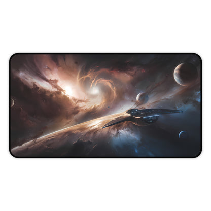 Voyage Through the Cosmic Abyss - Desk Mat