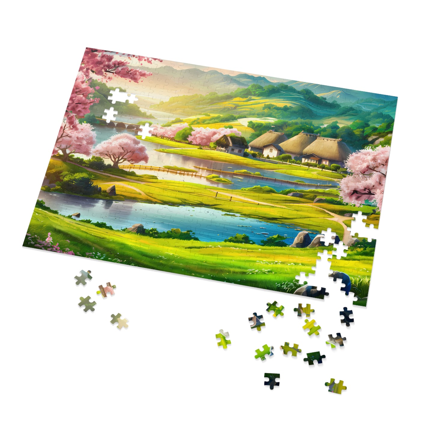 Tranquil Spring Village - Jigsaw Puzzle (30, 110, 252, 500,1000-Piece)