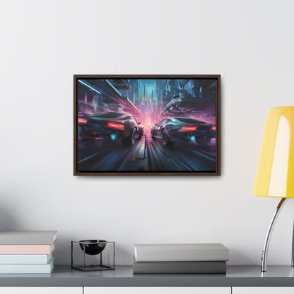 Neon Horizon: Velocity Clash - Gallery Canvas Wraps, Horizontal Frame