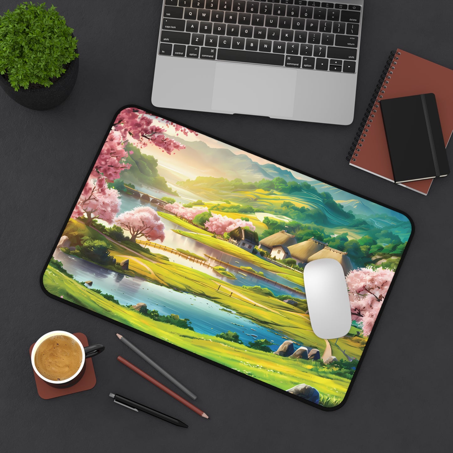 Idyllic Anime Village - Desk Mat