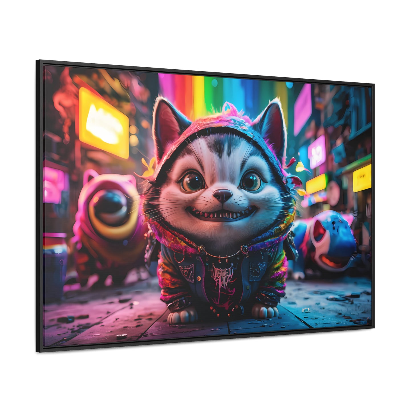 Cyberpunk Alley Cat Adventures - Gallery Canvas Wraps, Horizontal Frame