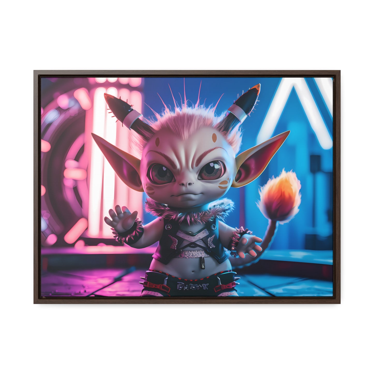 Neon Punk Guardian - Gallery Canvas Wraps, Horizontal Frame