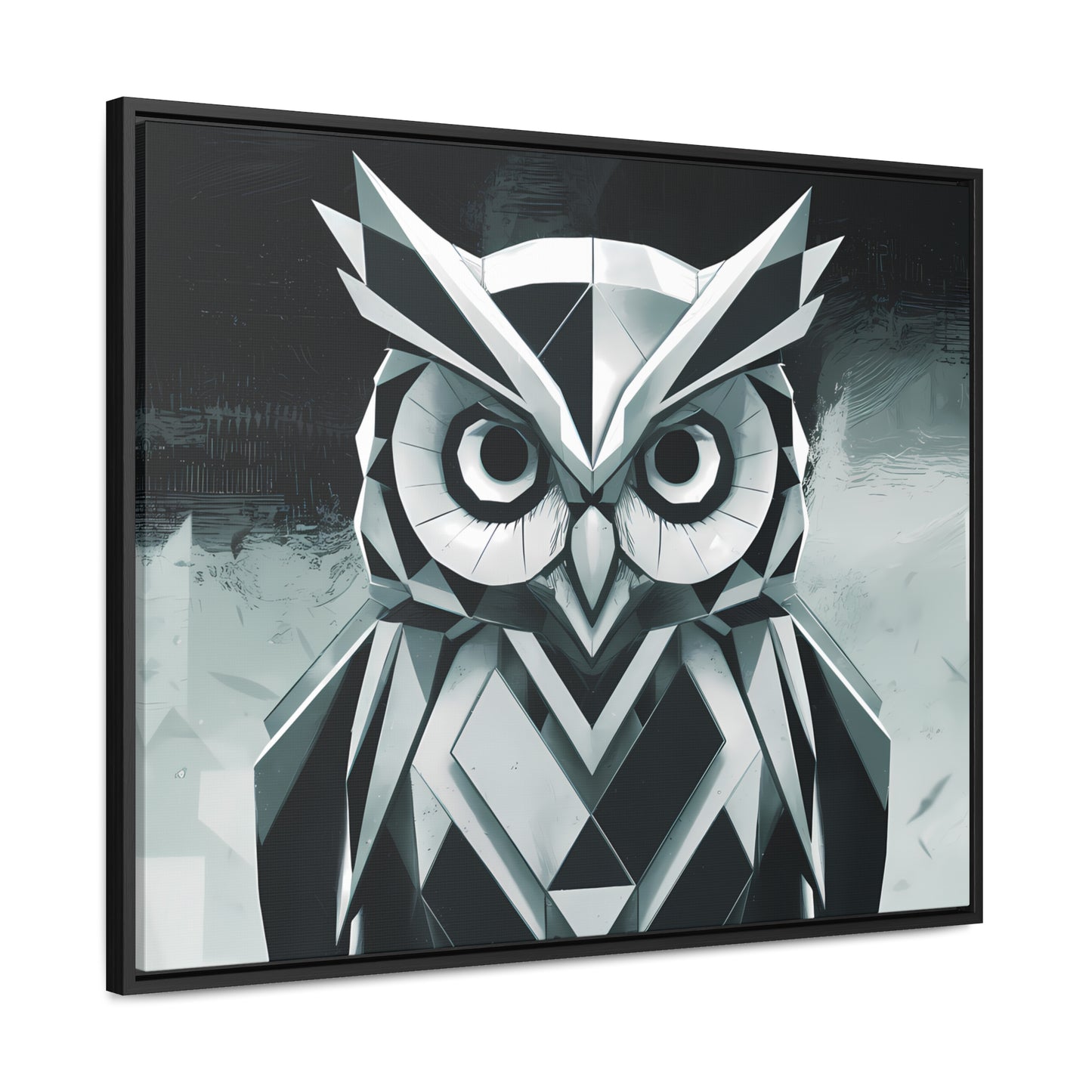 "Geometric Sentinel" - Gallery Canvas Wraps, Horizontal Frame