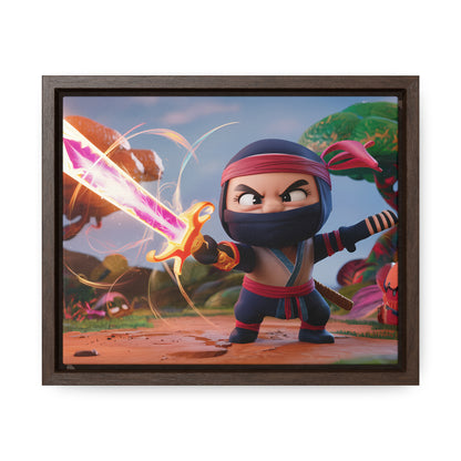 Ninja's Radiant Blade Adventure - Gallery Canvas Wraps, Horizontal Frame