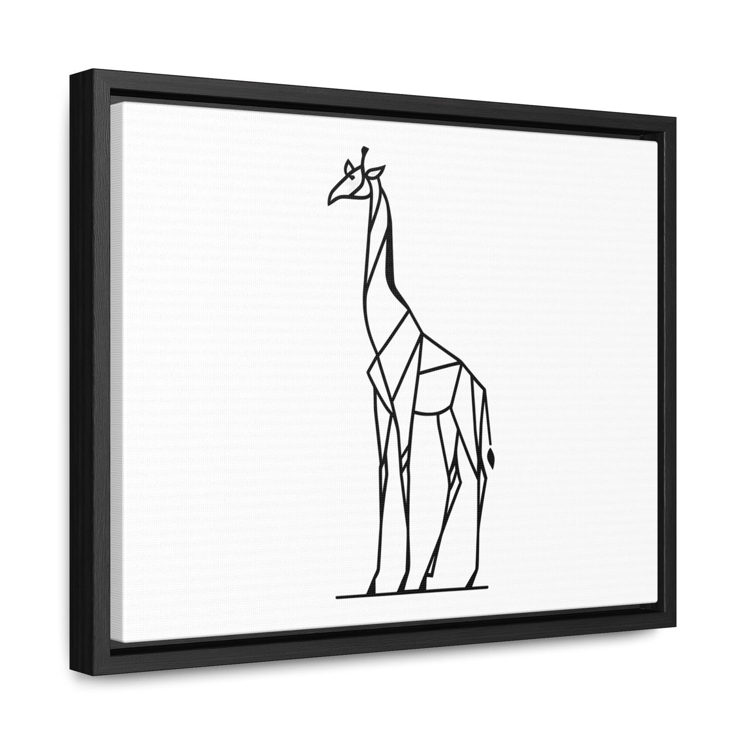 Geometric Giraffe Silhouette - Gallery Canvas Wraps, Horizontal Frame