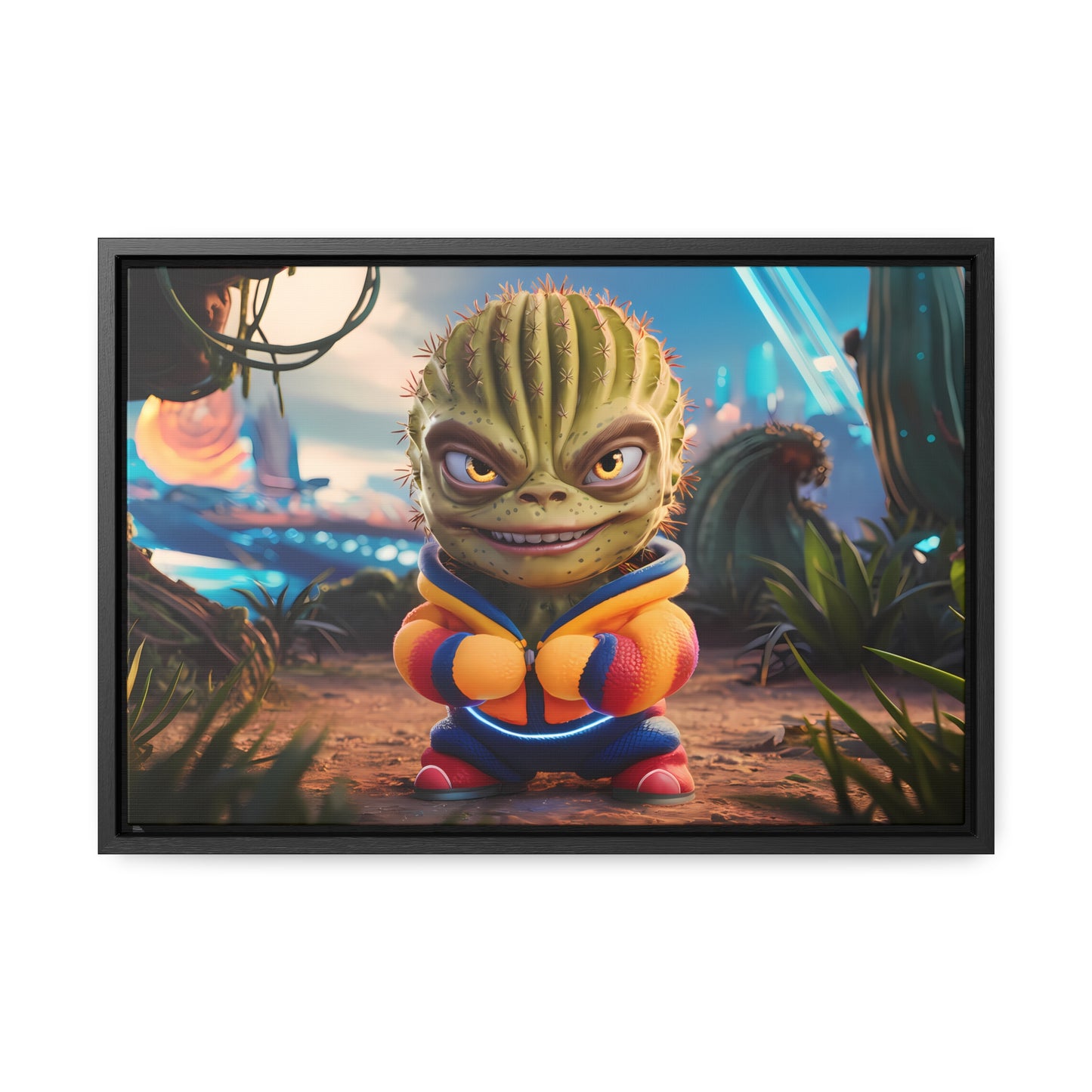 "Desert Champion: The Prickly Warrior" - Gallery Canvas Wraps, Horizontal Frame