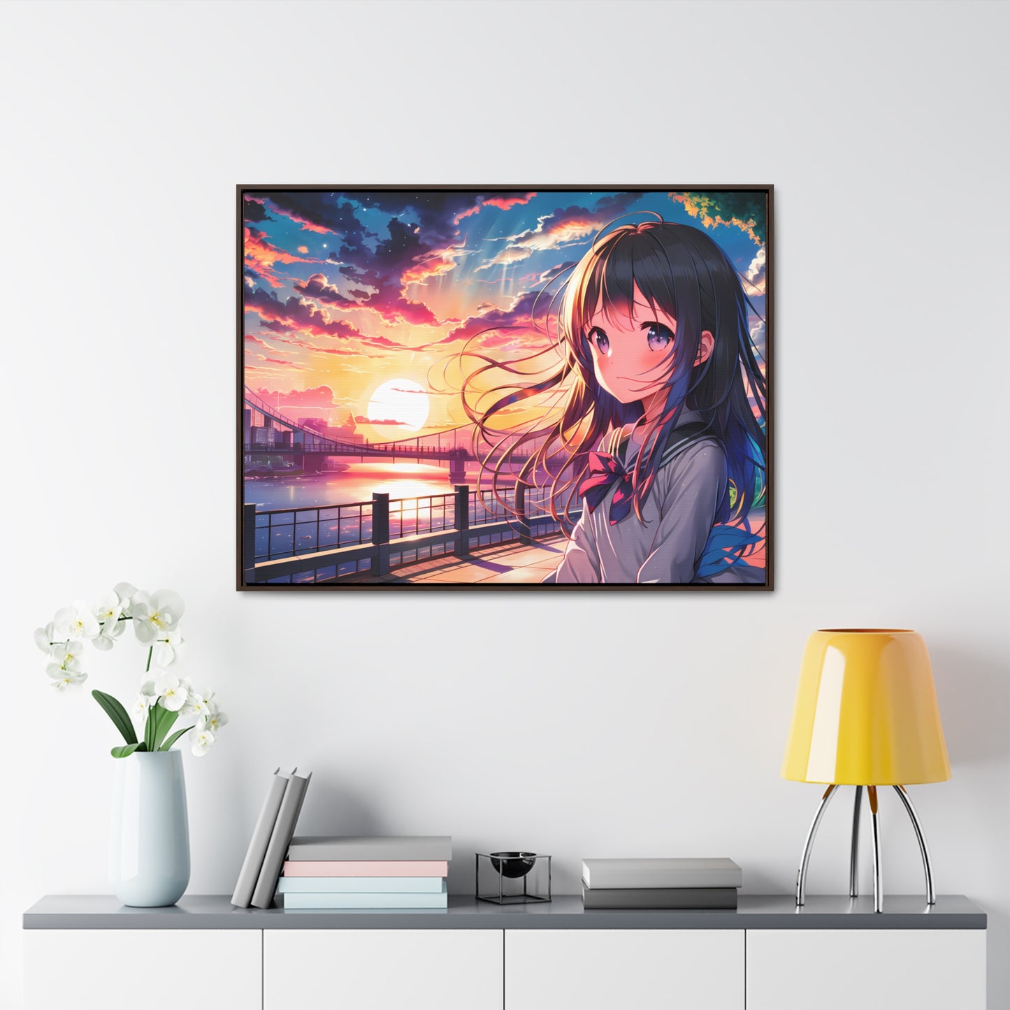 Sunset Reflections: A Silent Promise - Gallery Canvas Wraps, Horizontal Frame