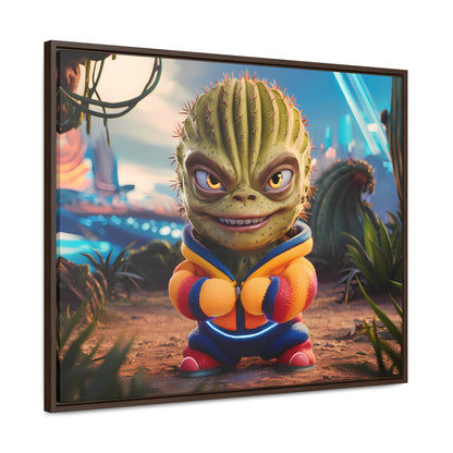 "Desert Champion: The Prickly Warrior" - Gallery Canvas Wraps, Horizontal Frame