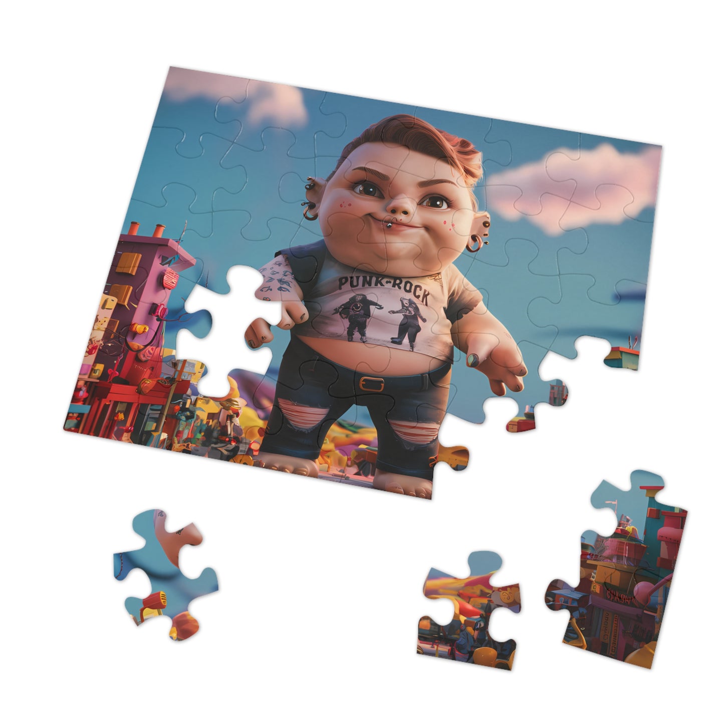 Punk Rock Giant in Toy Town - Jigsaw Puzzle (30, 110, 252, 500,1000-Piece)