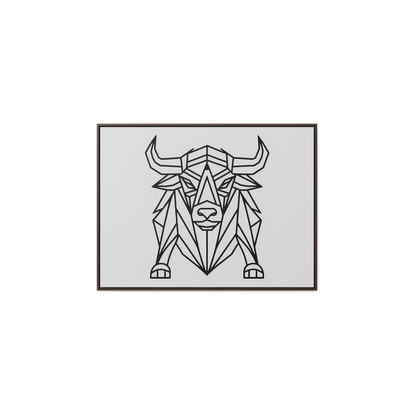 Geometric Bull - Gallery Canvas Wraps, Horizontal Frame