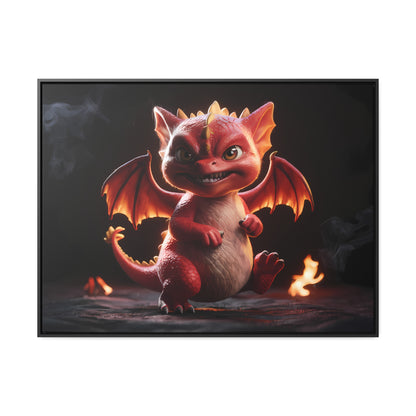 "Fiery Little Guardian" - Gallery Canvas Wraps, Horizontal Frame