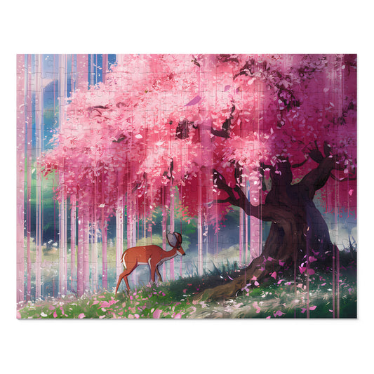 Serenity Under the Sakura Rain - Jigsaw Puzzle (30, 110, 252, 500,1000-Piece)