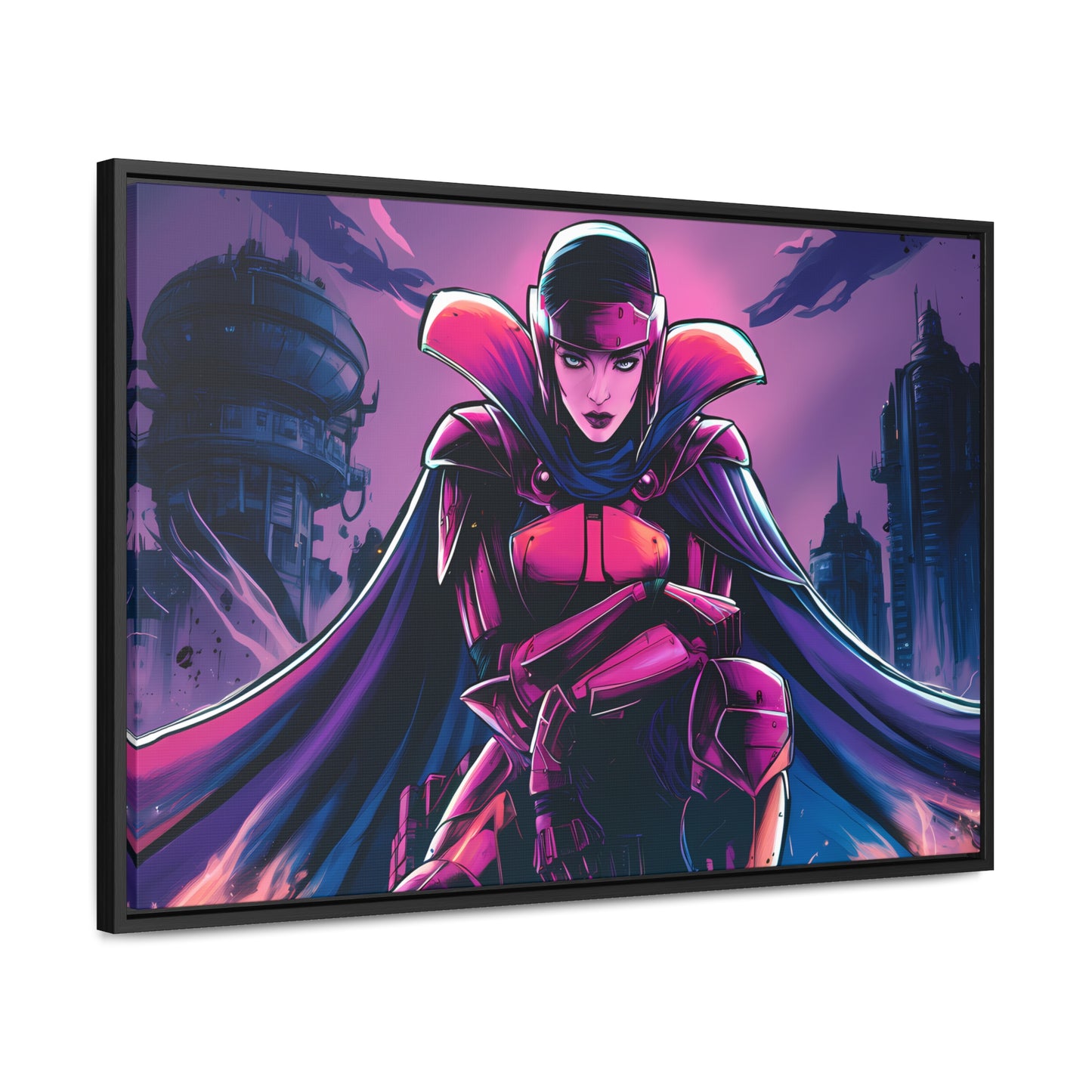 Guardian of the Neon Empire - Gallery Canvas Wraps, Horizontal Frame