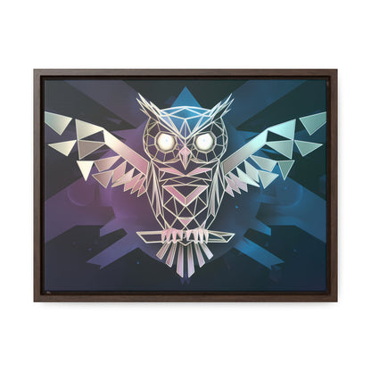 "Geometric Owl of Wisdom" - Gallery Canvas Wraps, Horizontal Frame