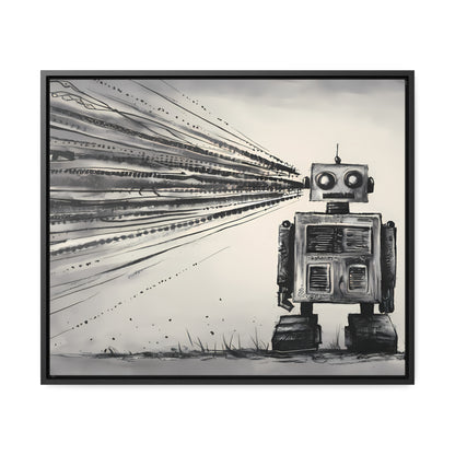 Echoes of the Machine Mind - Gallery Canvas Wraps, Horizontal Frame