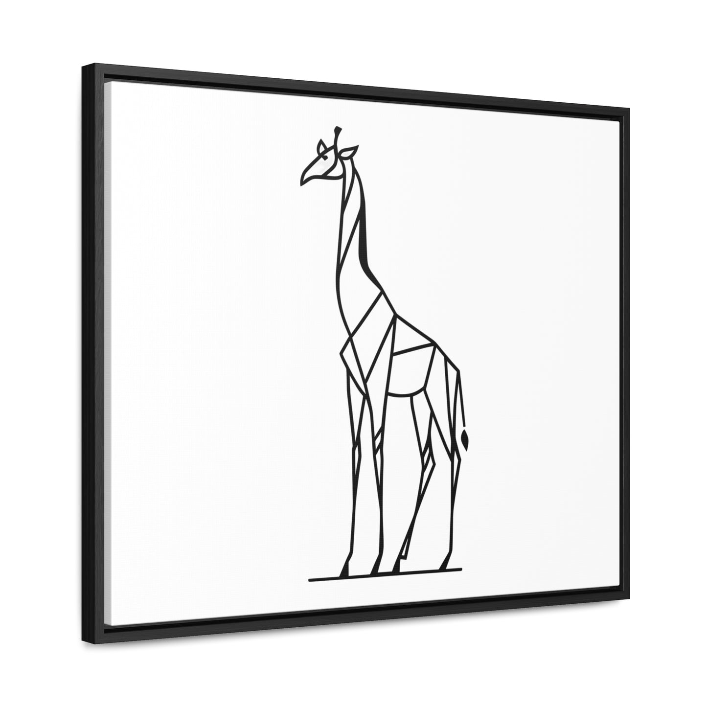 Geometric Giraffe Silhouette - Gallery Canvas Wraps, Horizontal Frame