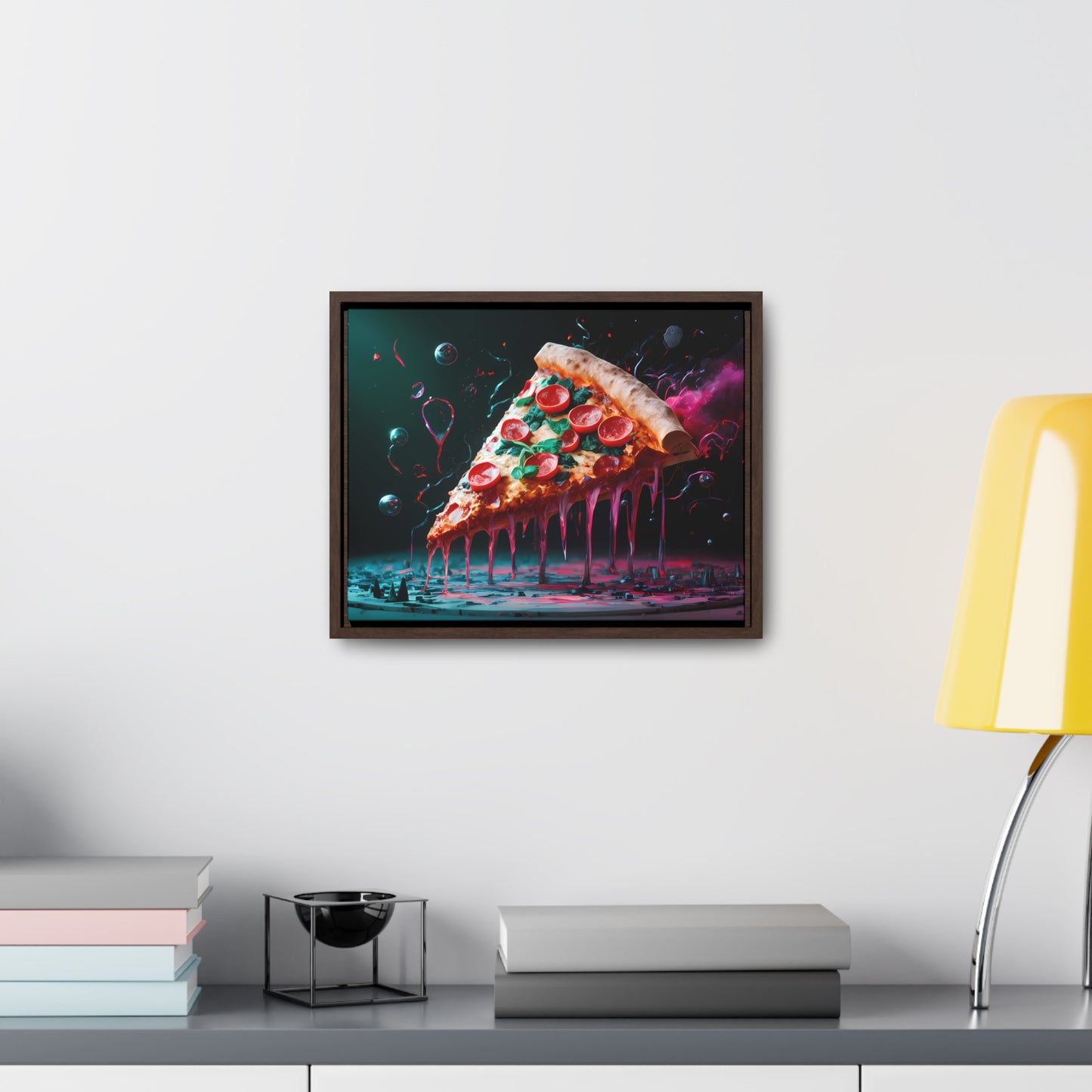 "Cosmic Slice of Pizza Bliss" - Gallery Canvas Wraps, Horizontal Frame