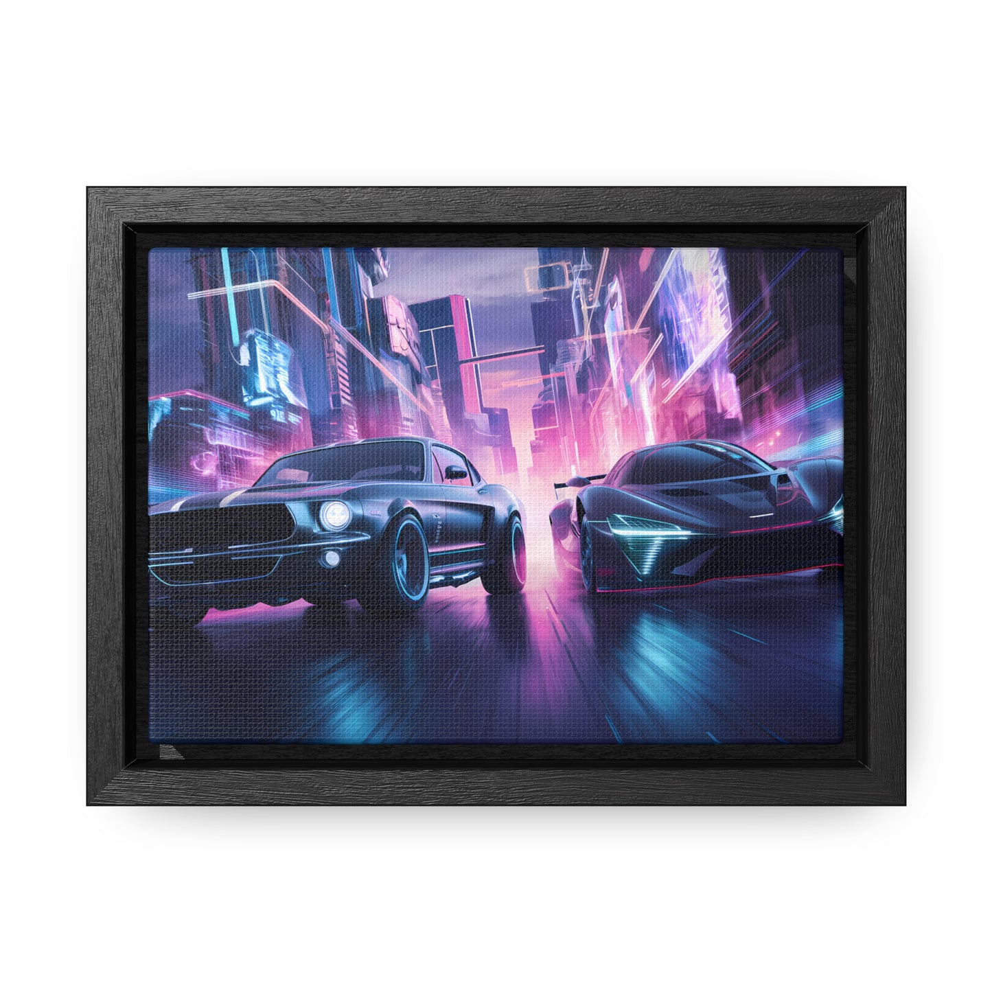 Neon Speed Duel - Gallery Canvas Wraps, Horizontal Frame