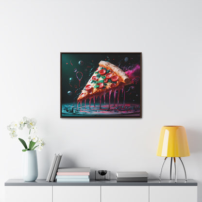 "Cosmic Slice of Pizza Bliss" - Gallery Canvas Wraps, Horizontal Frame