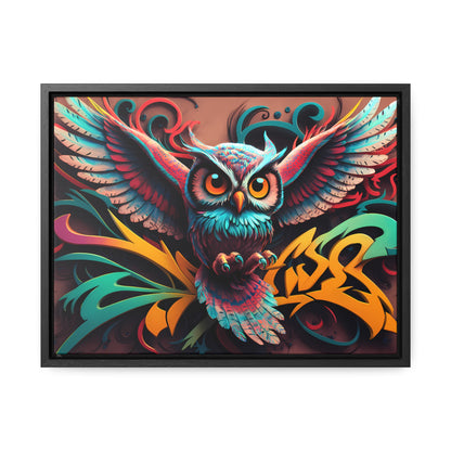 Vibrant Owl Symphony - Gallery Canvas Wraps, Horizontal Frame