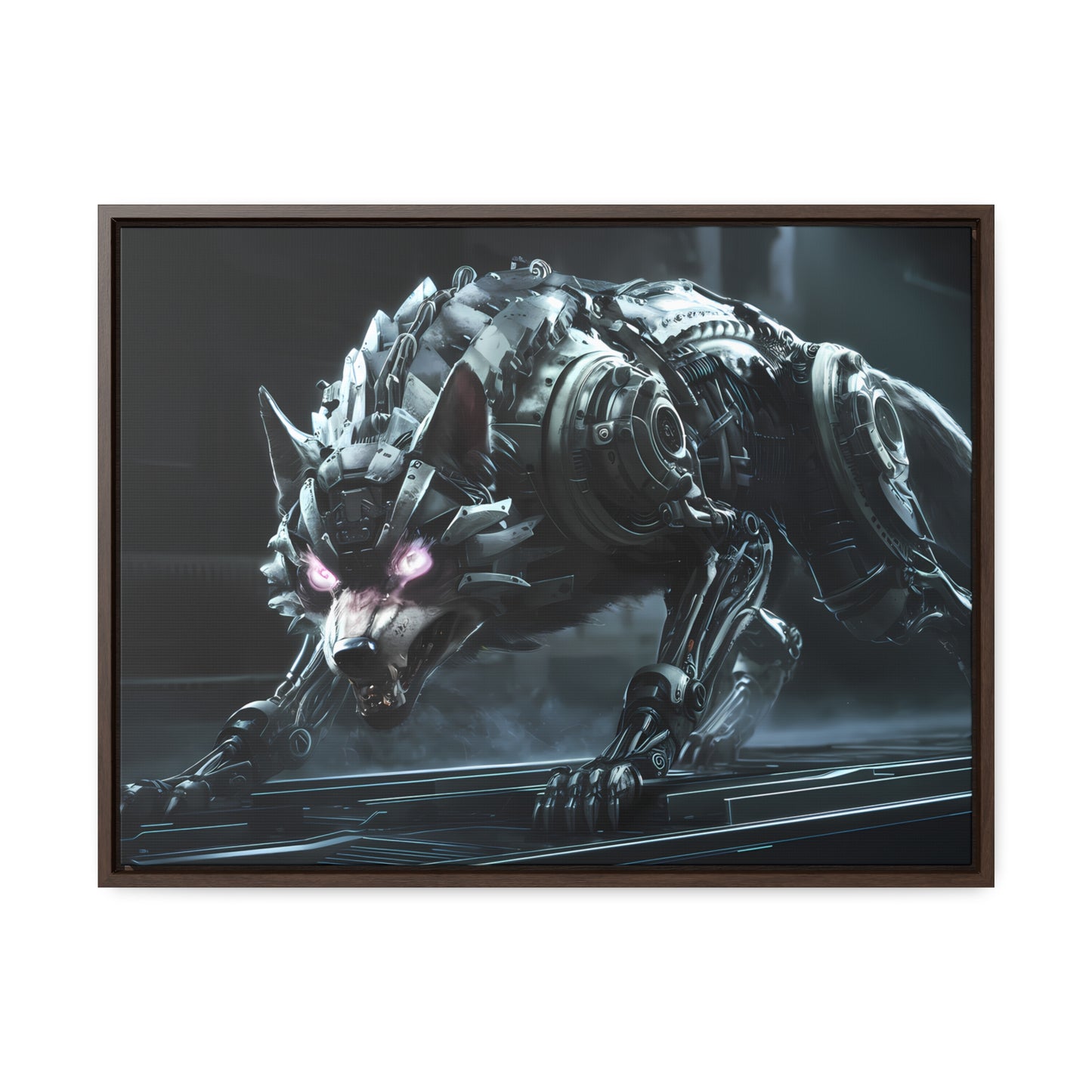 Cybernetic Alpha Wolf - Gallery Canvas Wraps, Horizontal Frame