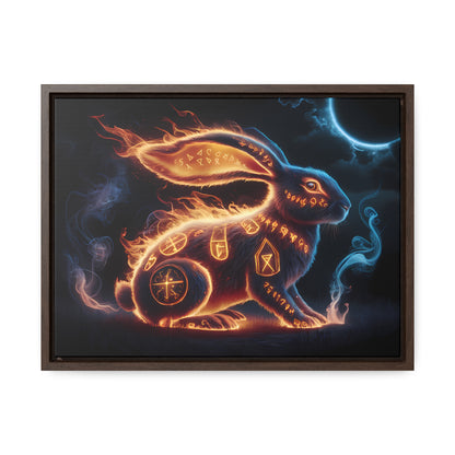 Runic Flame Rabbit - Gallery Canvas Wraps, Horizontal Frame