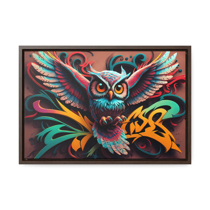 Vibrant Owl Symphony - Gallery Canvas Wraps, Horizontal Frame