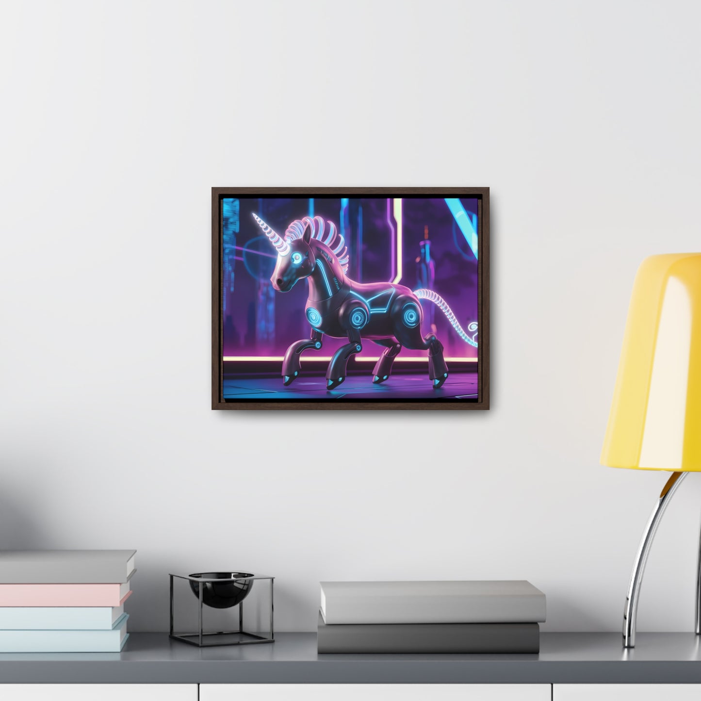 Cybernetic Unicorn - Gallery Canvas Wraps, Horizontal Frame