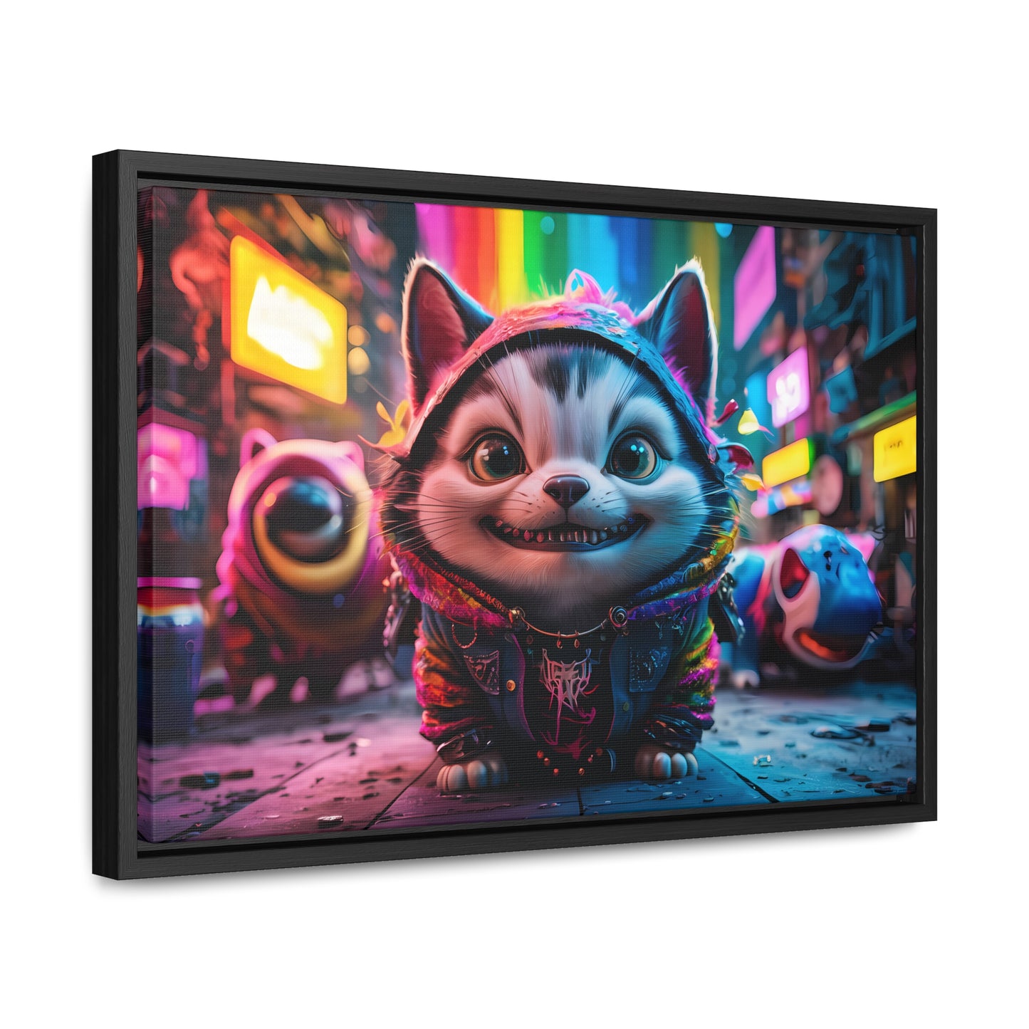 Cyberpunk Alley Cat Adventures - Gallery Canvas Wraps, Horizontal Frame