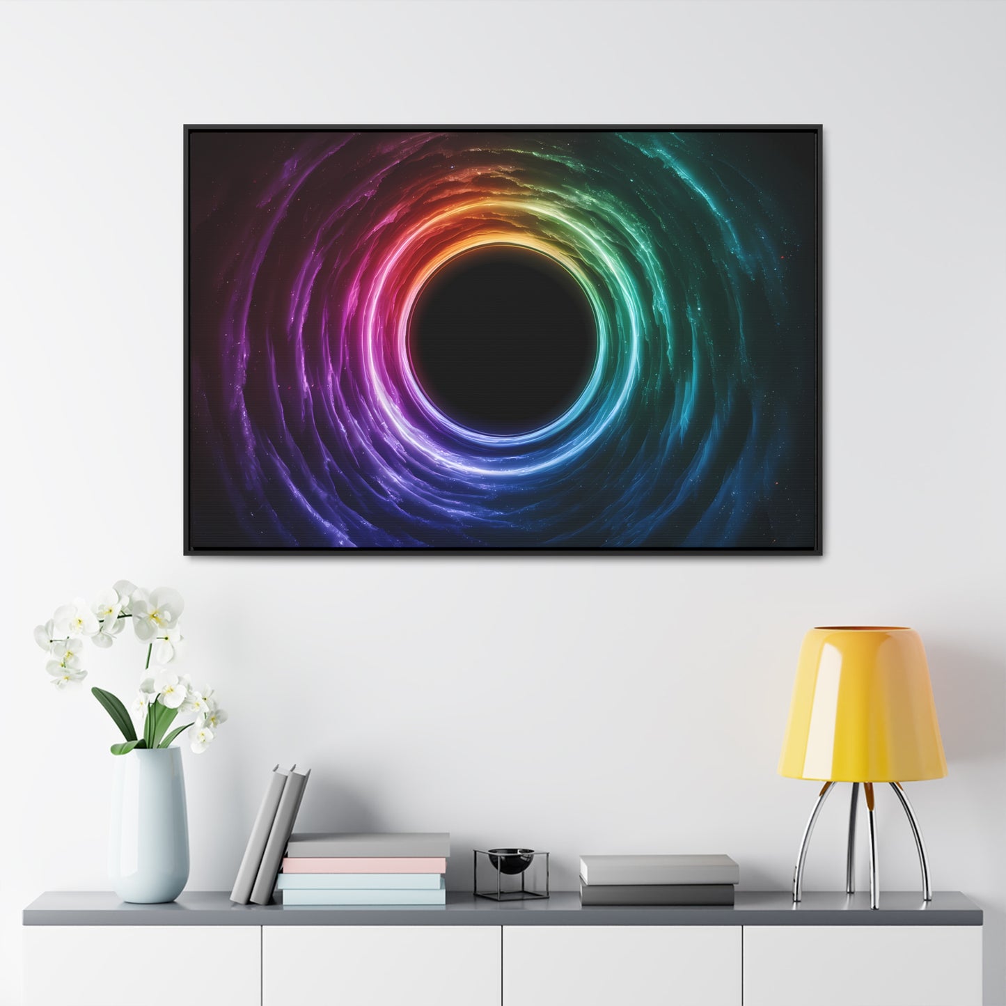 Cosmic Vortex of Light - Gallery Canvas Wraps, Horizontal Frame