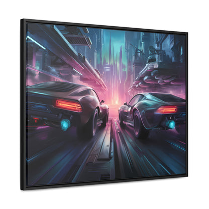 Neon Horizon: Velocity Clash - Gallery Canvas Wraps, Horizontal Frame