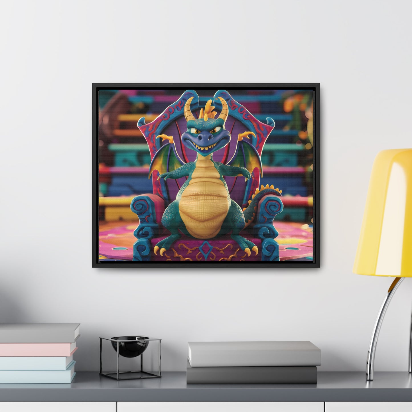 Dragon King on His Throne - Gallery Canvas Wraps, Horizontal Frame