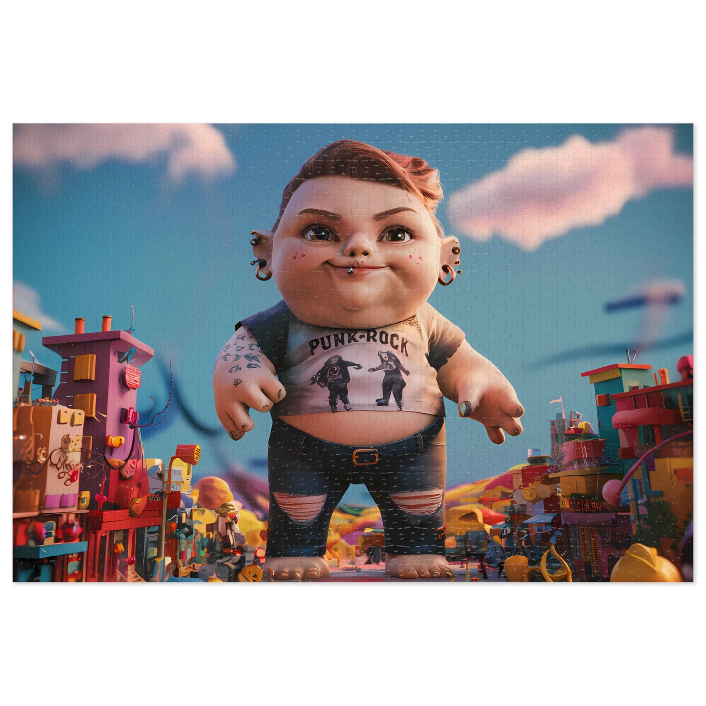 Punk Rock Giant in Toy Town - Jigsaw Puzzle (30, 110, 252, 500,1000-Piece)