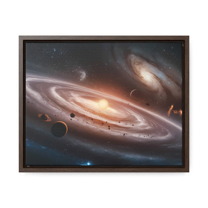 Celestial Symphony: The Dance of Galaxies and Planets - Gallery Canvas Wraps, Horizontal Frame