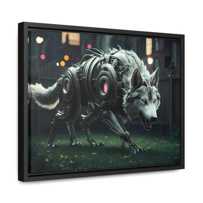 Cyber Wolf Sentinel - Gallery Canvas Wraps, Horizontal Frame