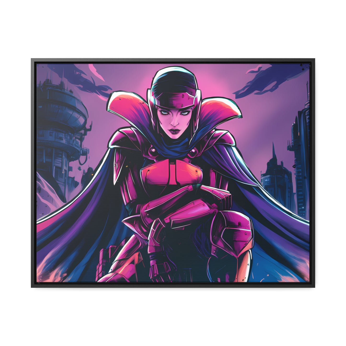 Guardian of the Neon Empire - Gallery Canvas Wraps, Horizontal Frame